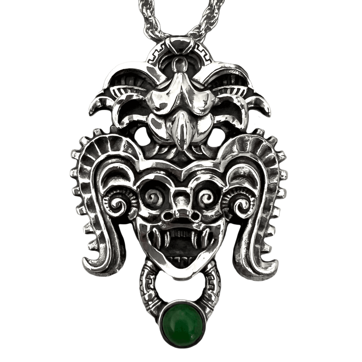 high end silver jewelry mayan aztec pendant